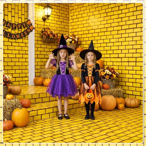 Yellow Brick Tablecloth Roll 100FT x 54IN Halloween Party Cover with Cutter