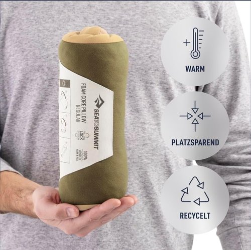 Sea to Summit FoamCore Camping Pillow - Lightweight Travel Comfort for Restful Sleep