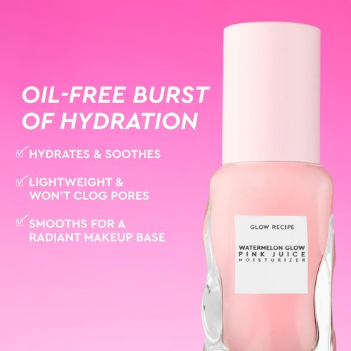 Glow Recipe Pink Juice Water Gel Moisturizer Travel Size, Korean Gel Moisturizer for Glass Skin, Oil-Free Hydrating Hyaluronic Acid Face Moisturizer for Oily Skin, Non-Comedogenic, Long-Lasting (25ml)