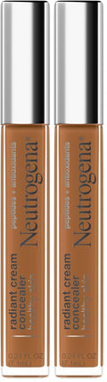 Neutrogena Healthy Skin Radiant Brightening Cream Concealer with Peptides & Vitamin E Antioxidant, Lightweight Perfecting Concealer Cream, Non-Comedogenic, Pecan Medium/Deep 02 with warm (Pack of 2)