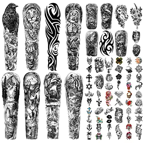 Eagle Temporary Tattoos for Arms & Body Waterproof 46 Sheets Halloween
