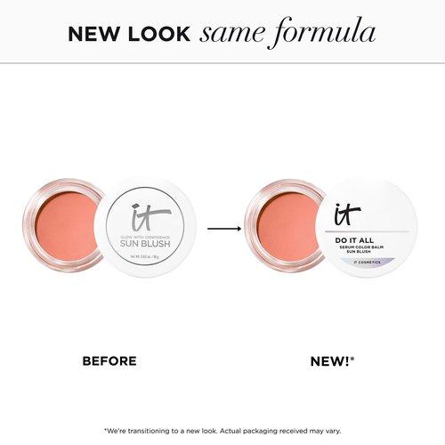 IT Cosmetics Do It All Serum Color Balm Sun Cream Blush & Bronzer, Sunlit - Blendable & Buildable, Lift, Reshape, All-Over Color, 24HR Hydration With Hyaluronic Acid, Peptides & Vitamin E - 0.63 oz