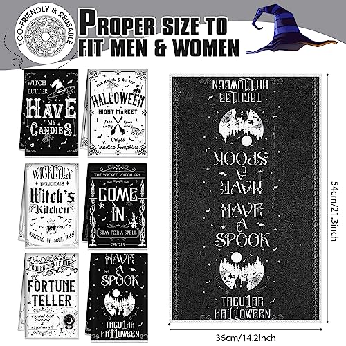 Exquisite Halloween Kitchen Towels Set - Ghost & Witch Design, 6 Pcs