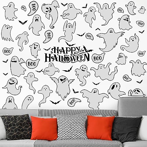 Halloween Ghost Wall Stickers - White Ghost Window Clings for Decor