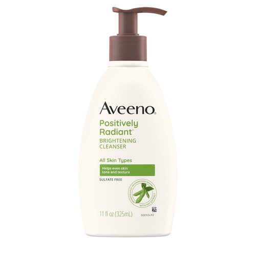 Aveeno Positively Radiant Facial Cleanser - Brightening Formula with Soy Extract | 11 fl. oz, Sulfate-Free