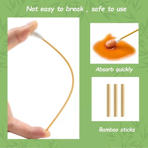 6 Inch Long Cotton Swabs (Large Size) 100pcs,Large Cotton Buds with Bamboo Handle for Pets, Gun Cleaning or Makeup