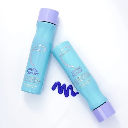 Malibu C Blondes Enhancing Shampoo - Sulfate-Free Purple Formula for Brighter Highlights - Moisturizing Hair Care