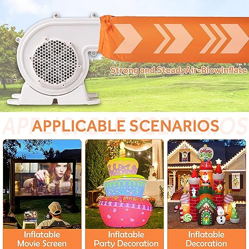 Inflatable Yard Decoration Air Blower for Halloween Pumpkins Zombie Cat
