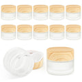 Frosted Glass Jar 12 Pack 15g/0.5oz Cosmetic Cream Jar Empty Sample Jars Travel Makeup Container Jar Pot For Lotion Cream Lip Balm Eyeshadow And More