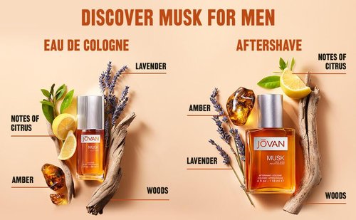 Jovan Musk for Men Aftershave - Long-Lasting Fragrance with Carnation, Lavender & Amber | 8 fl oz