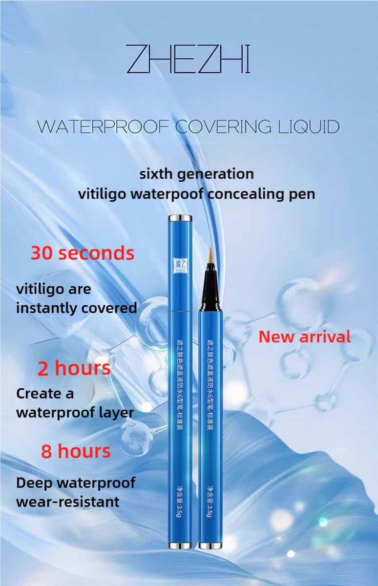 ZHEHZI vitiligo cover pen concealer, Waterproof Long-Lasting 3-7 Days Face &Hands&legs& Body Coverage full coverage and suitable for all kind of skin, 3.5g (light skin, face and body）