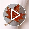 Orange Maple Leaf Napkin Rings Set of 8 - Fall Thanksgiving Table Decor