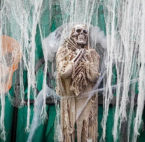 Halloween Creepy White Gauze Cloth - Large 500x59 Inch Decoration Fabric with Variation