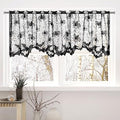 VALICLUD 2pcs Halloween Lace Window Curtain Spiderweb Bats Door Decor