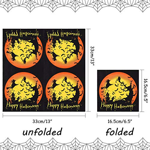 Halloween Party Napkins - 60 Pack 13x13 Inch Disposable Paper Cocktail Napkins