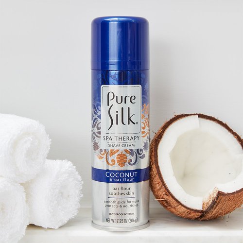 Pure Silk Coconut & Oat Flour Spa Therapy Shave Cream for Women, 7.25 Oz