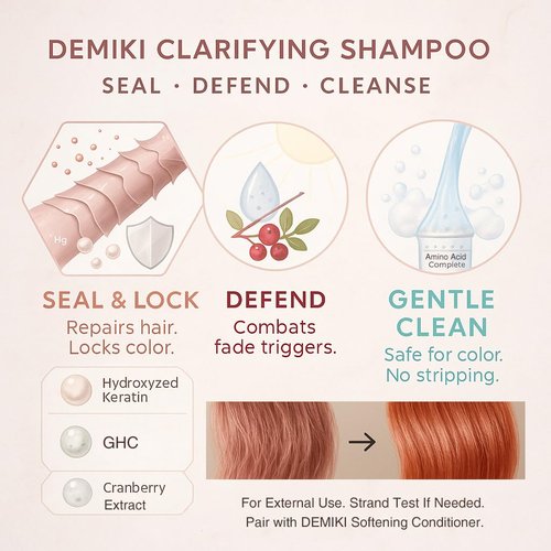 Demiki Japanese Shampoo for Women - Anti-Dandruff & Volumizing | Sulfate-Free, Rose Scent, 450ml