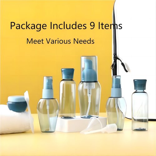 Cracrab Travel Size Spray Bottles TSA Approved Small Mini Containers Accessories 2 oz - Blue, Leakproof, Lightweight