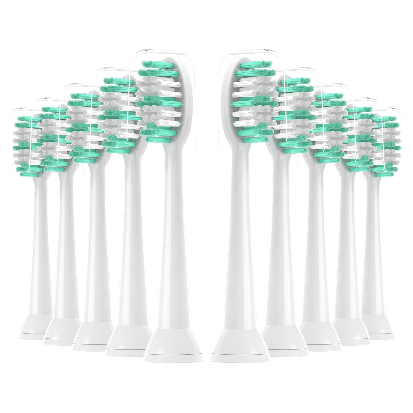 XIAOHEAD Replacement Toothbrush Heads 10 Pack for AquaSonic Black Series for Vibe Series Black Series pro, and for Duo Series pro Electric Toothbrush,Whtie