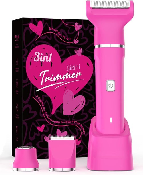 Skiennix Bikini Trimmer for Women - IPX7 Waterproof Hair Remover for Shower & Travel | 3-in-1 Design with Hypoallergenic Blades