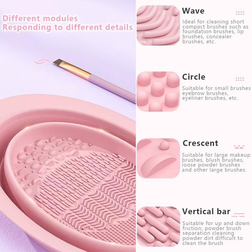 31PCS Professional Makeup Brush Set, 15 Premium Synthetic Brushes with 6 Makeup Sponges, 6 Powder Puffs, Spa Headband & Foldable Cleaning Basin, Complete Beauty Kit for Face Eye, Gift Set