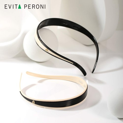 EVITA PERONI Headband Designed for Glasses Black and Off White Head Bands for Women's Hair Fashion Comfortable No Headache Hair Band Non-slip, No Stress