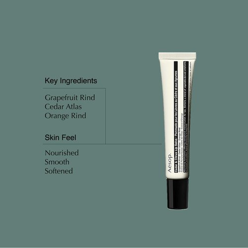 Aesop Cedar & Citrus Lip Balm - Nourishing Treatment for Dry, Chapped Lips | Smooth Oil-Gel Formula | 0.3 Fl Oz