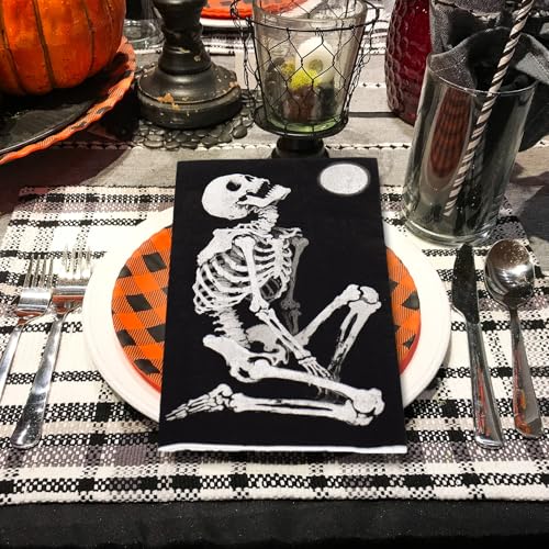 Halloween Skeleton Paper Napkins 50-Pack Disposable Party Tableware