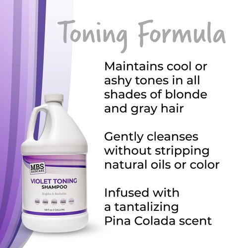 MBS Haircare Violet Toning Shampoo, Gallon - (1 Gal) (Sulfate Free, Paraben Free, Color Safe, Vegan)