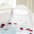 Silicone Bath Pillows for Tub - Adjustable Firmness Bathtub Pillow for Offering Perfect Head Neck & Back Support, Bath Pillow Cushion for Epsom Salt Soaking – Spa Gifts for Women & Parents, White