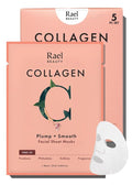 Rael Collagen Face Masks - Nourishing Bamboo Sheet Mask with Fruit Extracts | 5 Sheets for All Skin Types