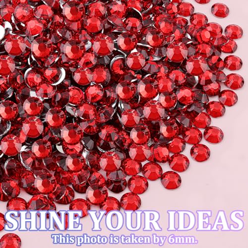 Red Resin Rhinestones 2-6mm Flatback Gems for Crafts & DIY Projects - 25,000 pcs