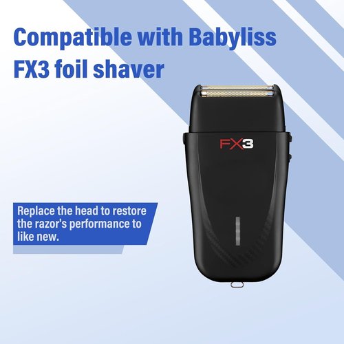 BaByliss FX3 Foil Shaver Replacement Head - Black Razor Foil with 2 Cutter Blades | 1 Piece