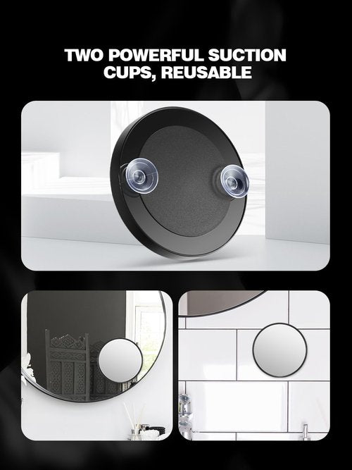 Macaki 20X/30X/40X Magnifying Mirror with Suction Cups and Tweezers Set, 3.5 inches Travel Magnified Makeup Mirror, Black, 3PCS