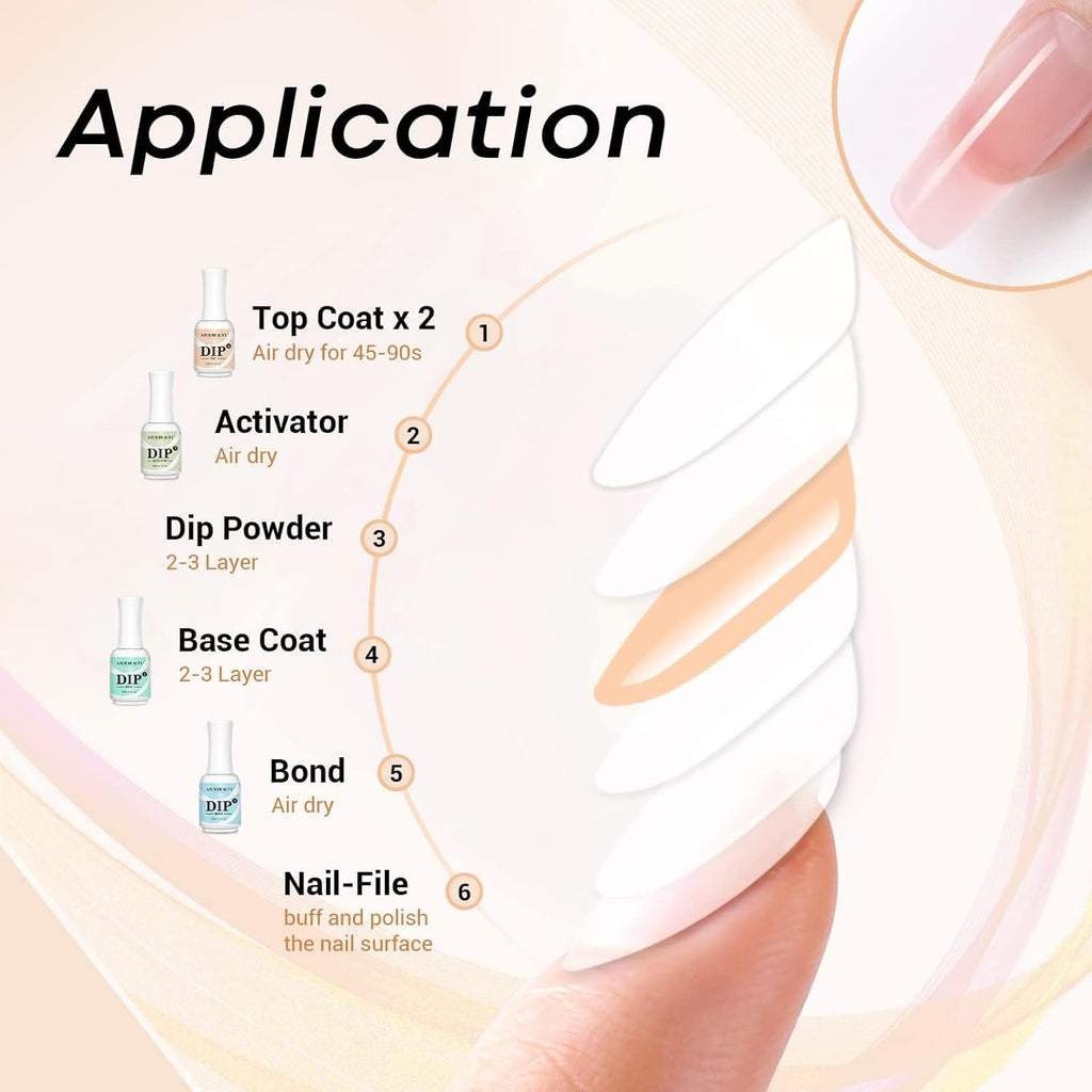 AZUREBEAUTY Dip Powder Top Coat - 15 ml for Perfect French Nails | Ideal for DIY Salon Manicure