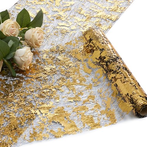 Black Gold Metallic Table Runner Set - 6 Pieces, 11 x 108 Inches Variation of THIS listing