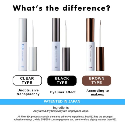 D-UP Lash Glue for False Lashes & Lash Clusters, Quick-Setting Eyelash Adhesive for Beginners, Strong Hold Strip Lash Glue, Seamless Finish, Made in Japan, 502 Clear