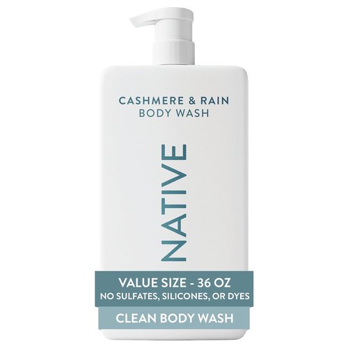 Native Body Wash - Cashmere & Rain Scent - Sulfate-Free & Gentle for All Skin Types | 36 oz Pump Bottle