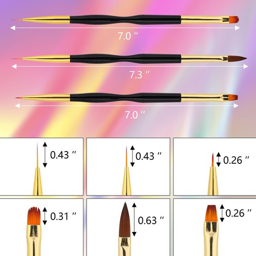 35 Pcs Nail Art Brushes Include Nail Polish Liner Brush with Dotting Tools, Design Pen Silicone Nail Tools for Nail Drawing