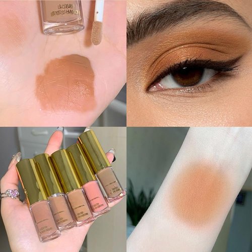 FeiCuiYun Matte Liquid Metallic Eyeshadow - Longwear Buildable Cream for Older Women | Vegan & Cruelty-Free, Light Brown