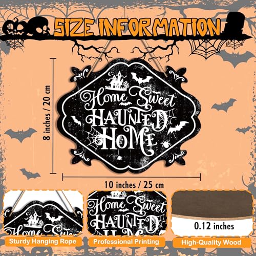 Black Halloween Wall Sign - Cute Indoor Halloween Decor for Door & Wall - 8x10 Inches
