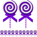 Purple Candy Cane Christmas Ornaments - 12 Pack Plastic Holiday Decorations