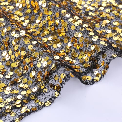 Black Gold Sequin Table Runner 25x120 Inch for Wedding & Party Decor - Variation of THIS listing