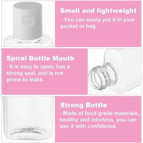 CYEAH 120 Pcs Plastic Travel Bottles 1oz Mini Empty Travel Size Bottle, Refillable Bottles with Flip Cap, Portable & Reusable Containers for Travel Business Trip Camping