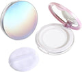 Skiennix Loose Powder Containers - 2 PCS Reusable Travel Makeup Containers with Puff & Mirror, 0.18oz