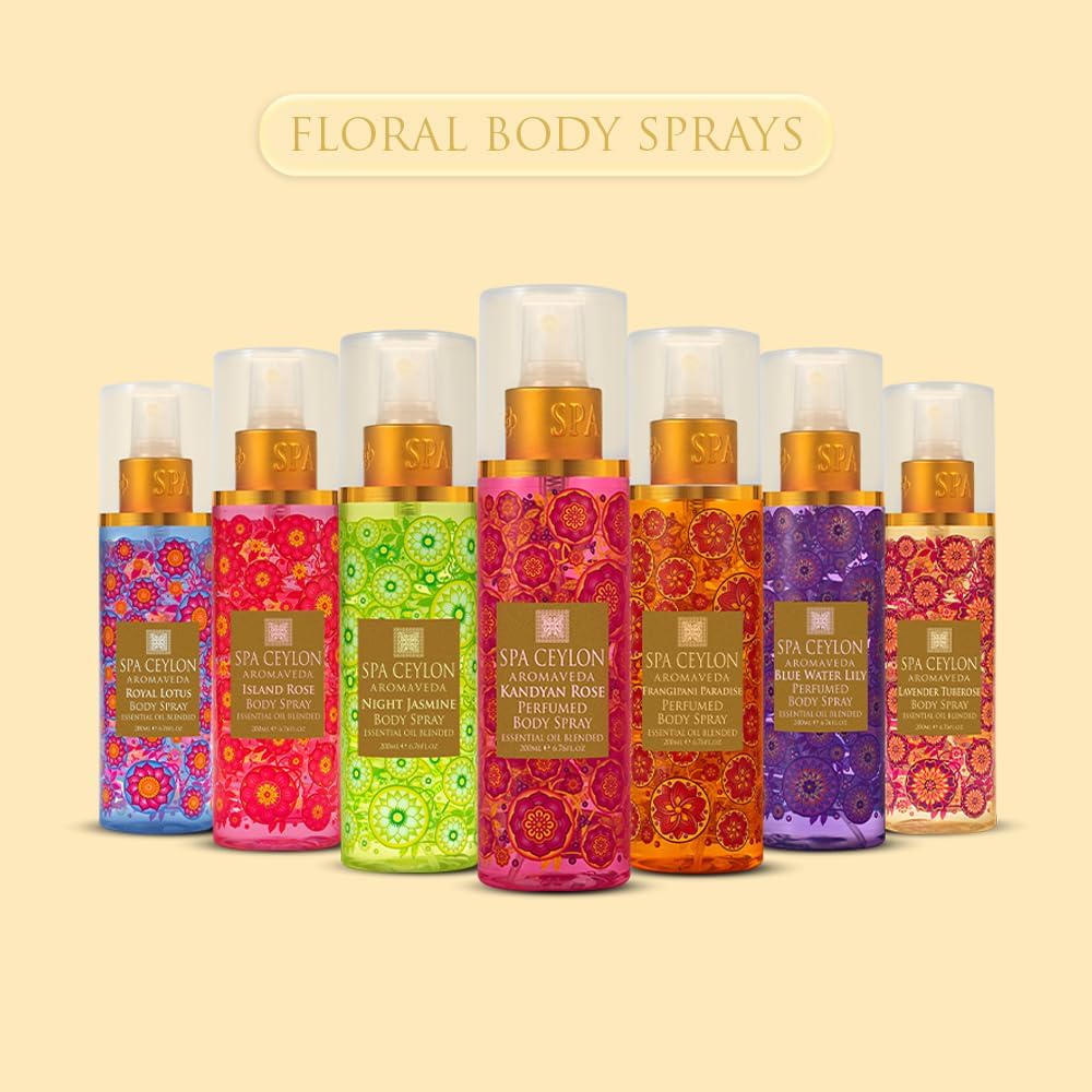 SPA CEYLON Blue Water Lily Body Spray - Ethereal Aquatic Fruity Floral Mist for Women | 200 ml