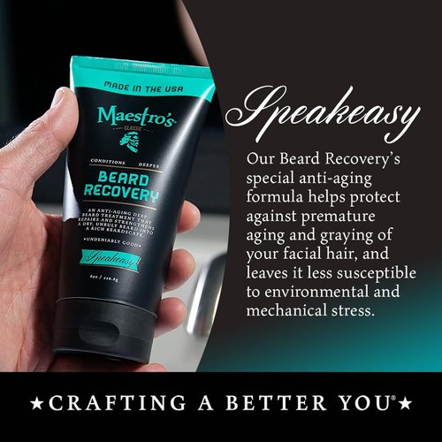 Maestro's Classic Beard Recovery Tube – Mark of a Man Blend | Beard Moisturizer for All Hair Types | Hydrating, Soothing & Softening Beard Conditioner for Men, 8 Ounce