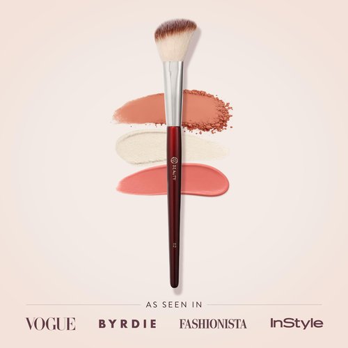 BK BEAUTY 112 SMALL ANGLED FACE BRUSH – Precise Angled Blush Brush for Soft, Natural Blend, Ideal for Blush on Smaller Faces & Highlighting