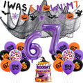Halloween 7th Birthday Party Decorations Set with Banners Balloons and Cake Topper