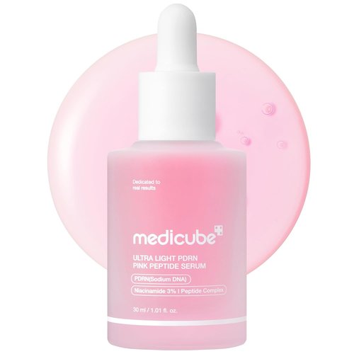 Medicube PDRN Pink Peptide Serum - Ultra-Light Hydrating Formula with Salmon DNA | Fast-Absorbing Glow Care, 1.01 fl. Oz